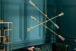 Deckenleuchten|Bürolampen*Invicta Interior Retro Deckenleuchte verstellbar Metall E27 in Gold