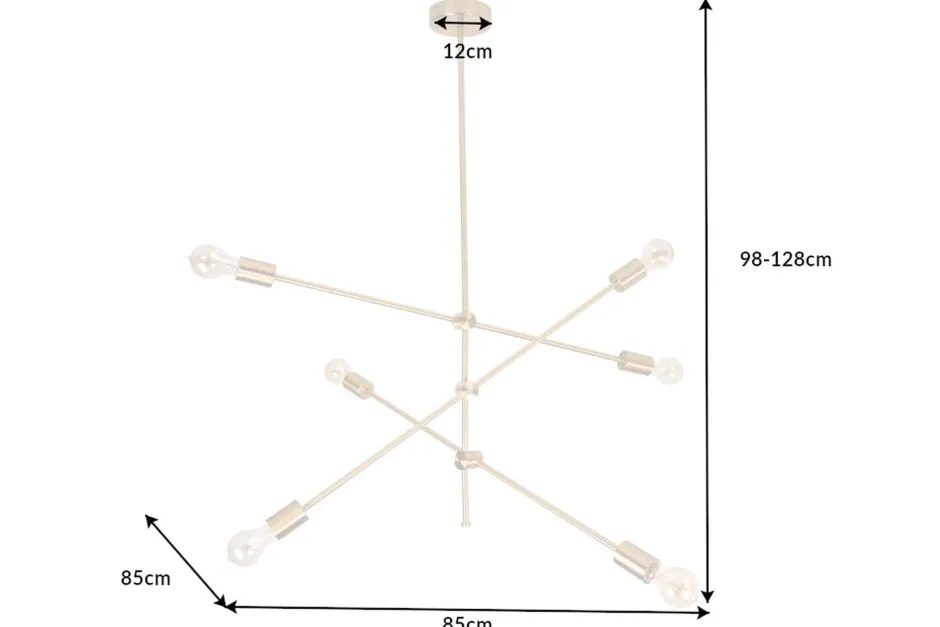 Deckenleuchten|Bürolampen*Invicta Interior Retro Deckenleuchte verstellbar Metall E27 in Gold