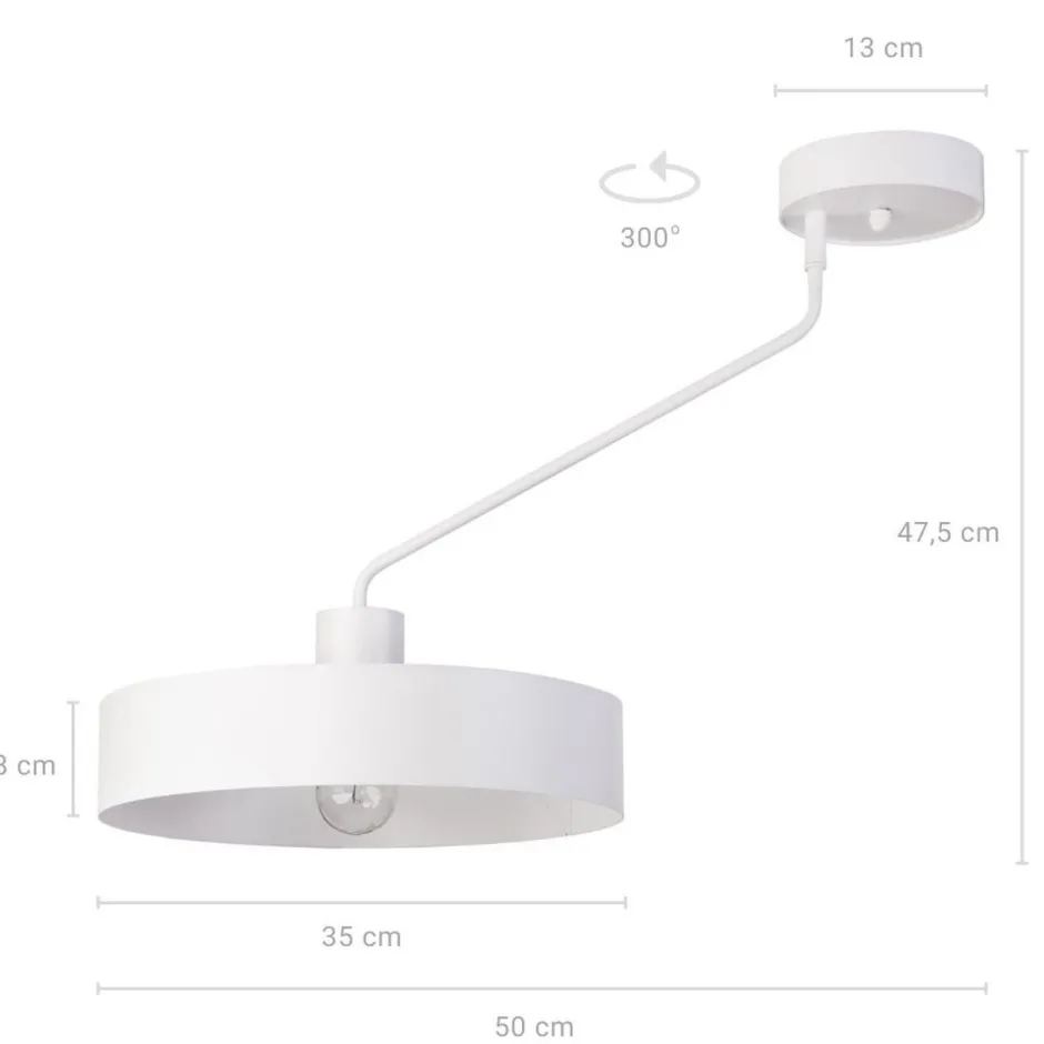 Deckenleuchten|Wohnzimmerlampen*Sigma Retro Deckenleuchte Weiß Metall E27 Ø35 cm auffällig