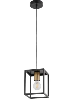 Sigma Retro Hängelampe Schwarz Gold bis 0,9 m hängend E27< Hängelampen|Wohnzimmerlampen