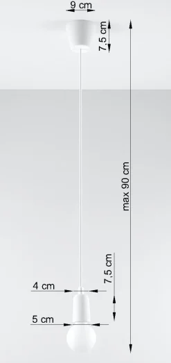 Sollux Retro Hängelampe Weiß verstellbar bis 90cm NESSA Küche< Wohnzimmerlampen|Retro Lampen