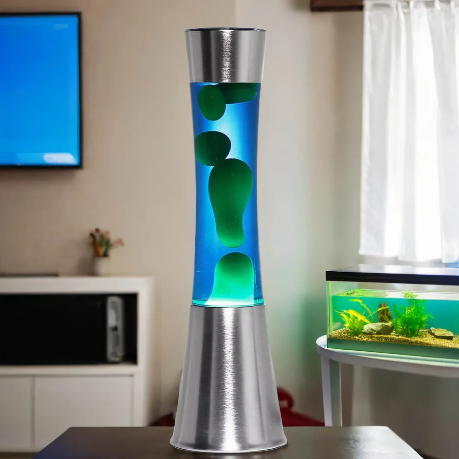 Retro Lampen|Lavalampen*Easylight Retro Lavalampe Blau Grün 39cm stimmungsvoll SANDRO