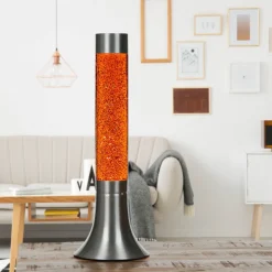 Retro Lampen|Lavalampen*Easylight Retro Lavalampe Glitter Orange rund Ø13cm YVONNE