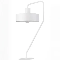 Tischlampen|Schlafzimmer Lampen*Sigma Retro Nachttischlampe Weiß Metall Lesen E27 61,5 cm