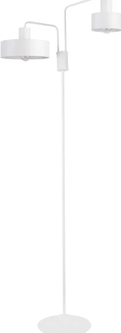 Stehlampen|Wohnzimmerlampen*Sigma Retro Stehlampe Metall Weiß 2-flammig Lesen 169 cm hoch