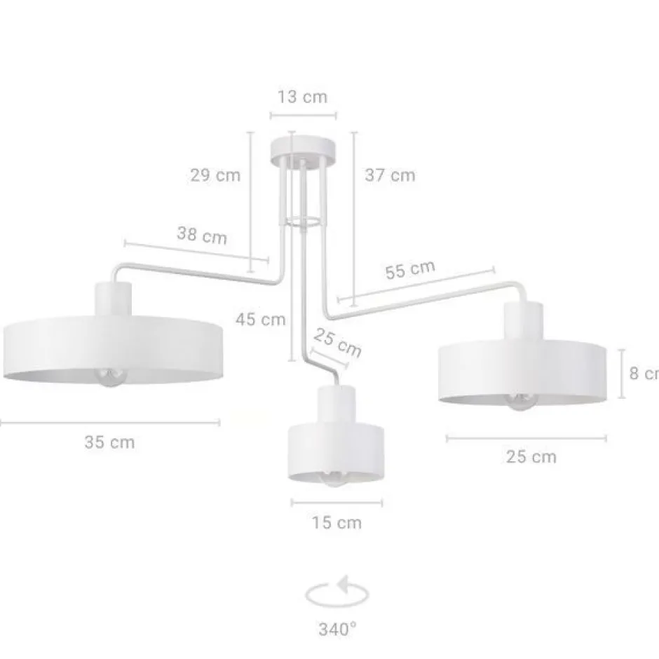 Stehlampen|Wohnzimmerlampen*Sigma Retro Stehlampe Metall Weiß 2-flammig Lesen 169 cm hoch