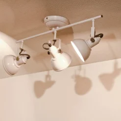 Deckenleuchten|Flurlampen*Trio Reality Retro Strahler schwenkbar Weiß 3-flmg E14 GINA