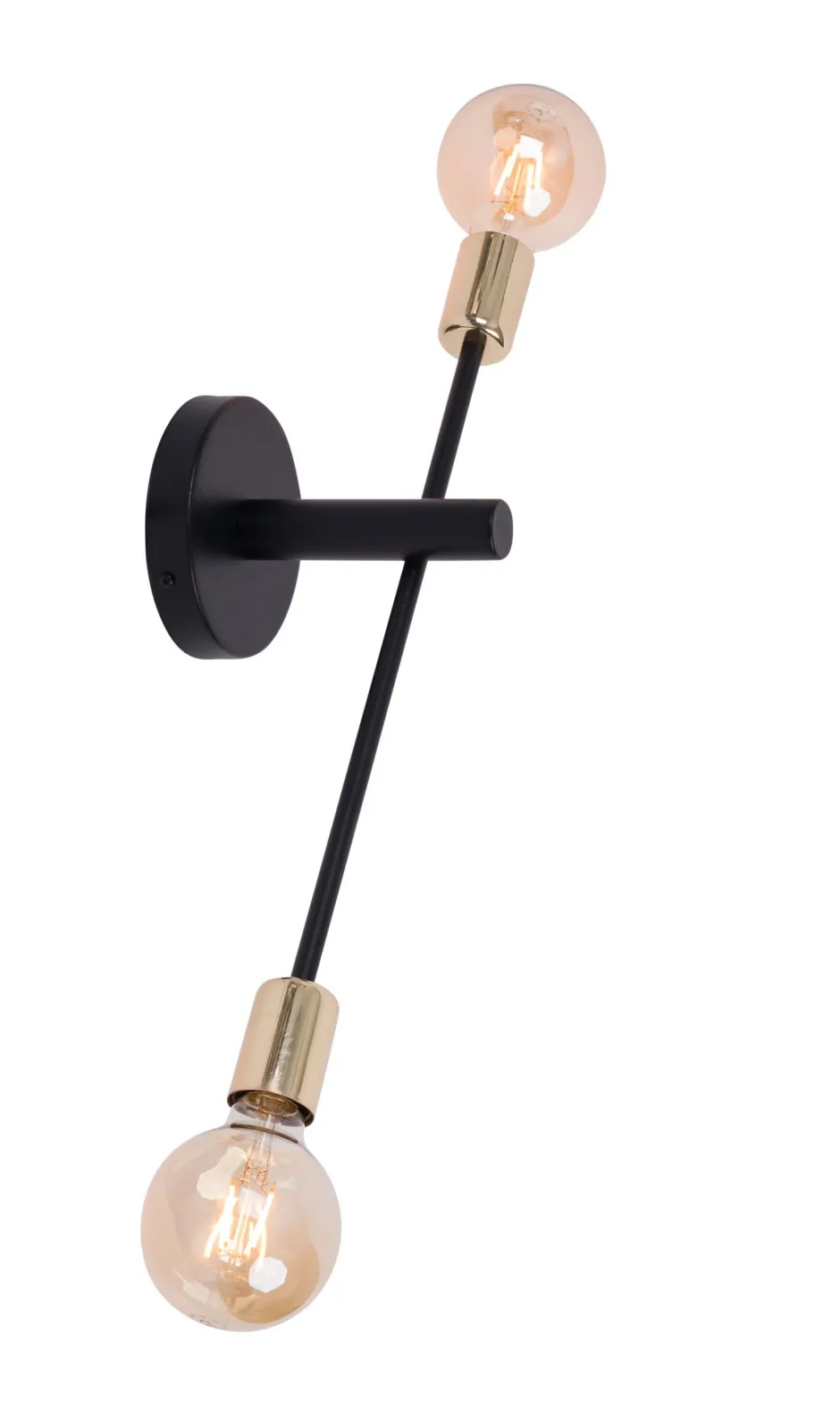 Sigma Retro Wandlampe Metall Gold Schwarz T:17 cm elegant< Wandleuchten|Küchenlampen