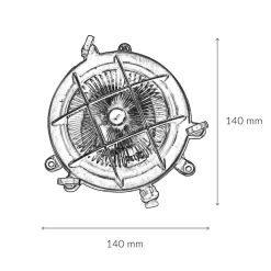 Lido Rostfreie Schiffslampe SERIFOS Messing Riffelglas< Rustikale Lampen|Metall Lampen