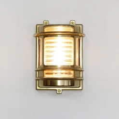 Lido Rostfreie Wandleuchte Außen Echt-Messing GRACIA< Metall Lampen|Messinglampen