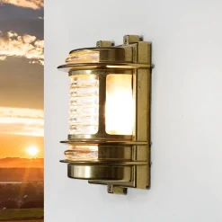 Lido Rostfreie Wandleuchte Außen Echt-Messing GRACIA< Metall Lampen|Messinglampen