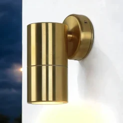 Außenwandleuchten|Moderne Lampen*Lido Rostfreie Wandleuchte Messing IP54 GU10 PHILIPOS