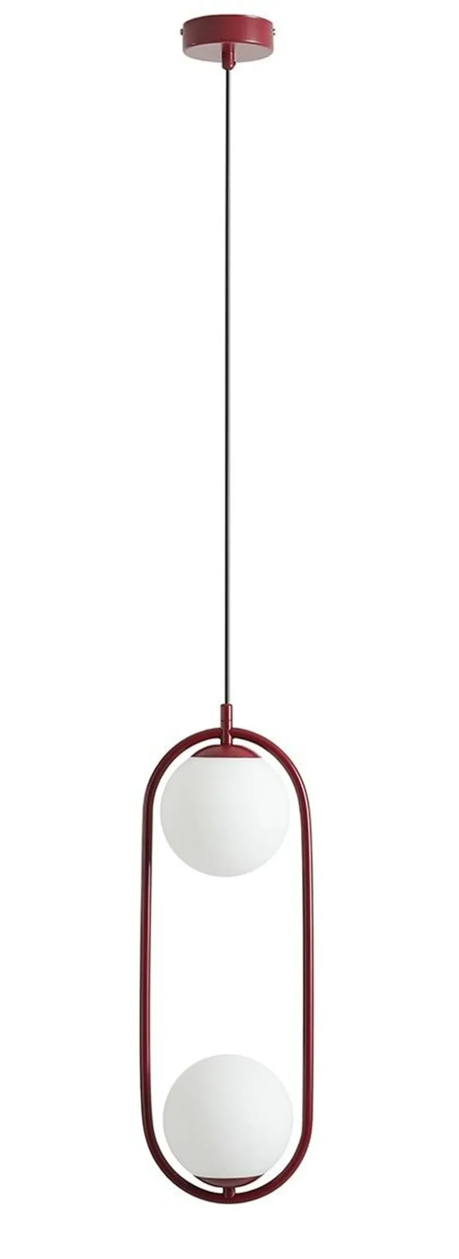 ALDEX Rote Pendelleuchte Metall Glaskugeln B:14 cm E14 2-flmg< Hängelampen|Bürolampen