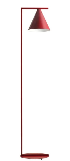 ALDEX Rote Stehlampe Metall E27 165 cm Kegelschirm dekorativ< Bürolampen|Stehlampen