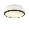 Searchlight Runde Deckenlampe Bad Ø 29 cm Glas Weiß Schwarz blendarm< Deckenleuchten|Flurlampen