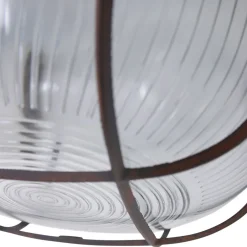 Deckenleuchten|Badezimmer Lampe*Steinhauer Runde Deckenlampe Braun Riffelglas Metall E27 Bullauge