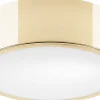 Wohnzimmerlampen|Metall Lampen*Lamkur Runde Deckenlampe Glas E27 Ø26 cm blendarm in Gold