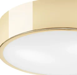 Wohnzimmerlampen|Metall Lampen*Lamkur Runde Deckenlampe Glas E27 Ø26 cm blendarm in Gold