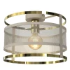 Deckenleuchten|Badezimmer Lampe*Luminex Runde Deckenlampe in Beige Gold Ø30 cm Loft stylisch