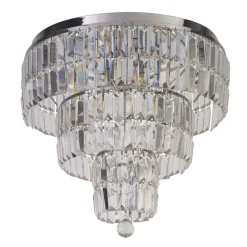 Searchlight Runde Deckenlampe IP44 Glas Metall Ø50 cm in Chrom< Metall Lampen|Glaslampen