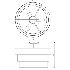 Deckenleuchten|Badezimmer Lampe*Luminex Runde Deckenlampe Metall Schwarz E27 Ø55 cm Industrial