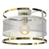 Deckenleuchten|Badezimmer Lampe*Luminex Runde Deckenlampe Metall Weiß Gold Ø30 cm Loft stylisch