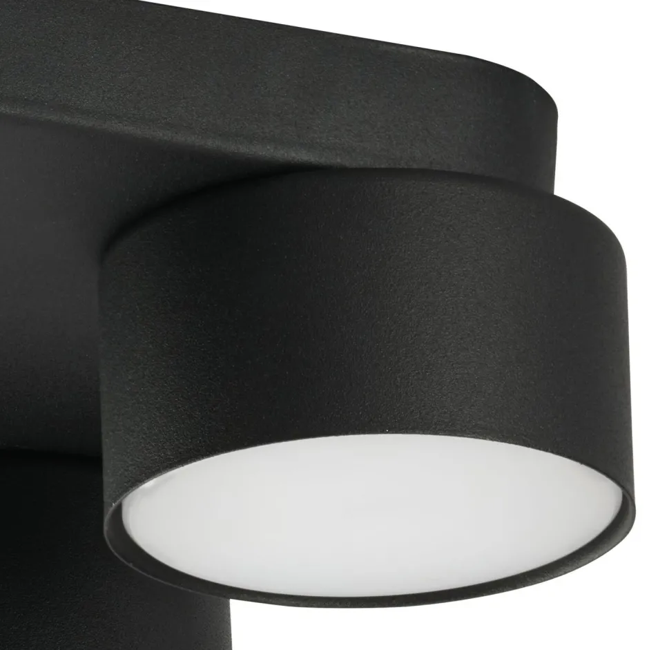 TK Lighting Runde Deckenlampe Schwarz Metall GX53 Ø22 cm< Deckenleuchten|Flurlampen