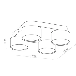 TK Lighting Runde Deckenlampe Schwarz Metall GX53 Ø22 cm< Deckenleuchten|Flurlampen