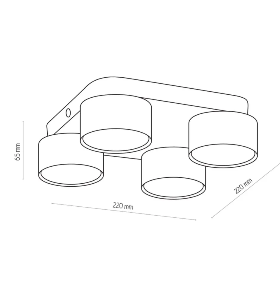 TK Lighting Runde Deckenlampe Schwarz Metall GX53 Ø22 cm< Deckenleuchten|Flurlampen