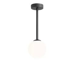Deckenleuchten|Badezimmer Lampe*ALDEX Runde Deckenlampe Schwarz Glas Metall E14 14 cm blendarm