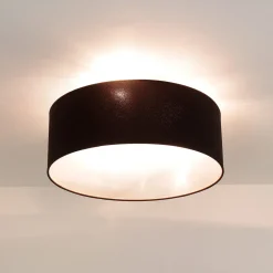 Duolla Runde Deckenlampe Stoff Ø50cm Braun blendarm< Deckenleuchten|Flurlampen