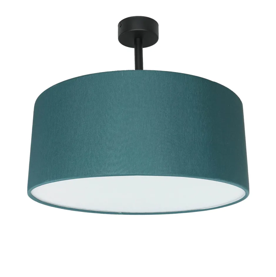 TK Lighting Runde Deckenlampe Stoffschirm in Petrol E27 Ø40 cm< Deckenleuchten|Bürolampen