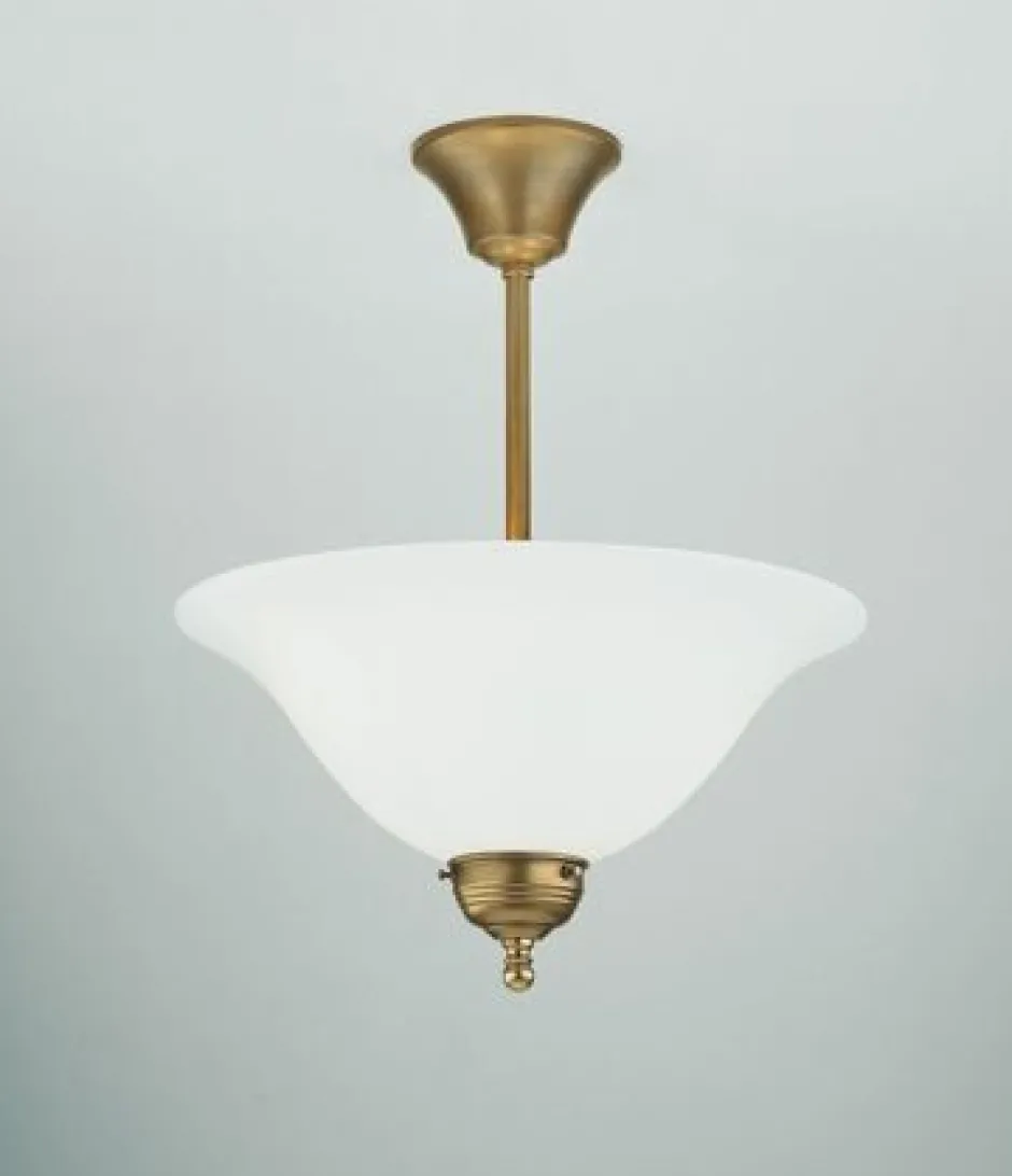 Bürolampen|Wohnzimmerlampen*Berliner Messingleuchten Runde Deckenleuchte Berliner Messing Glas E27 Ø35 cm