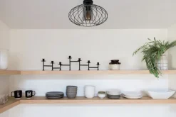 Flurlampen|Bürolampen*Belis Runde Deckenleuchte E27 Ø34 cm Schwarz blendarm Retro