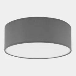Deckenleuchten|Flurlampen*TK Lighting Runde Deckenleuchte Grau Stoff Ø 45 cm Wohnzimmer