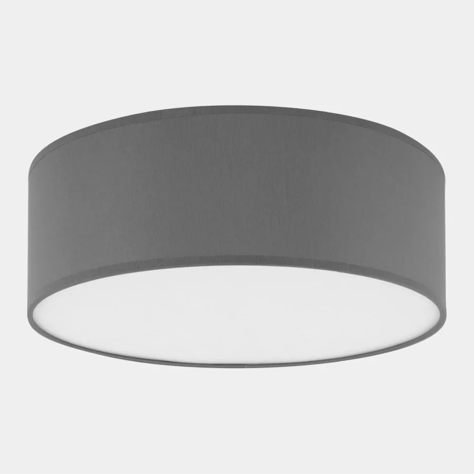 Deckenleuchten|Flurlampen*TK Lighting Runde Deckenleuchte Grau Stoff Ø 45 cm Wohnzimmer