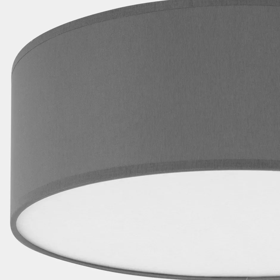 Deckenleuchten|Flurlampen*TK Lighting Runde Deckenleuchte Grau Stoff Ø 45 cm Wohnzimmer