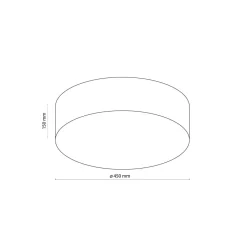 Deckenleuchten|Flurlampen*TK Lighting Runde Deckenleuchte Grau Stoff Ø 45 cm Wohnzimmer