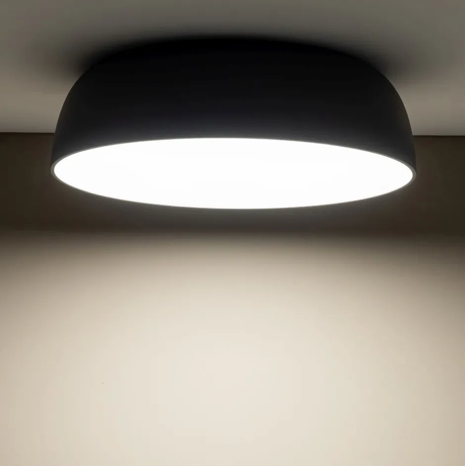 Nowodvorski Runde Deckenleuchte Grau E27 Ø58 cm blendarm wohnlich< Deckenleuchten|Flurlampen