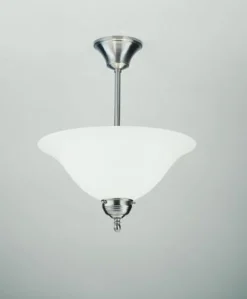Bürolampen|Wohnzimmerlampen*Berliner Messingleuchten Runde Deckenleuchte in Nickel Messing Glas E27 Ø35 cm