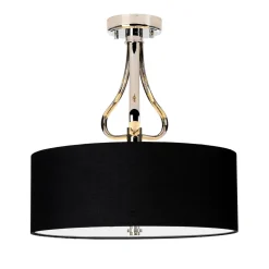 Wohnzimmerlampen|Designerlampen*Elstead Runde Deckenleuchte LED Schwarz Chrom IP44 Badezimmer