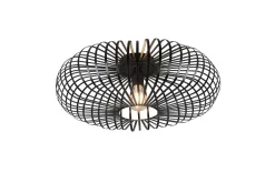 Trio Reality Runde Deckenleuchte Metall Schwarz E27 Ø50 cm Industrie< Flurlampen|Bürolampen