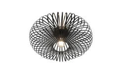 Trio Reality Runde Deckenleuchte Metall Schwarz E27 Ø50 cm Industrie< Flurlampen|Bürolampen