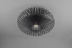 Trio Reality Runde Deckenleuchte Metall Schwarz E27 Ø50 cm Industrie< Flurlampen|Bürolampen