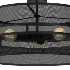 Luminex Runde Deckenleuchte Metall Schwarz E27 Ø55 cm Industrie< Deckenleuchten|Badezimmer Lampe