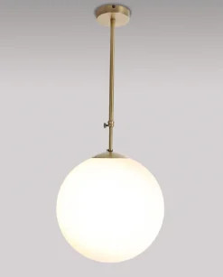 Giovanni Battista Runde Deckenleuchte MUSA Glas Echt-Messing verstellbar< Glaslampen|Metall Lampen