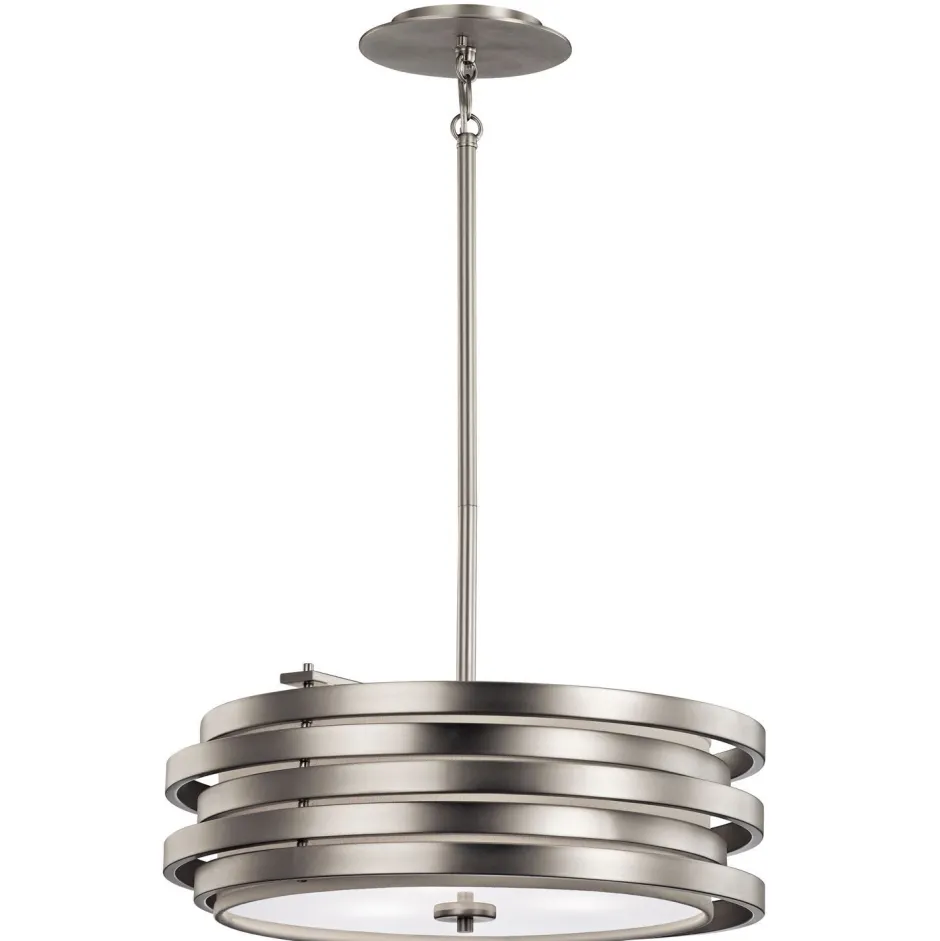 Deckenleuchten|Bürolampen*Elstead Runde Deckenleuchte NAILA in Nickel kürzbar Lampe