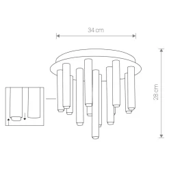 Deckenleuchten|Flurlampen*Nowodvorski Runde Deckenleuchte Schwarz Loft Zylinder Ø34cm