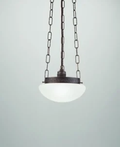 Hängelampen|Bürolampen*Berliner Messingleuchten Runde Hängelampe Antik Messing Glas E27 Ø20 cm wohnlich