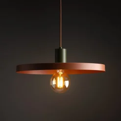 Hängelampen|Bürolampen*TK Lighting Runde Hängelampe E27 Ø40 cm Vintage Braun Ziegelrot
